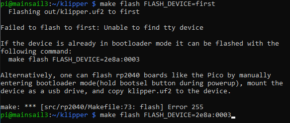 Determine flash device